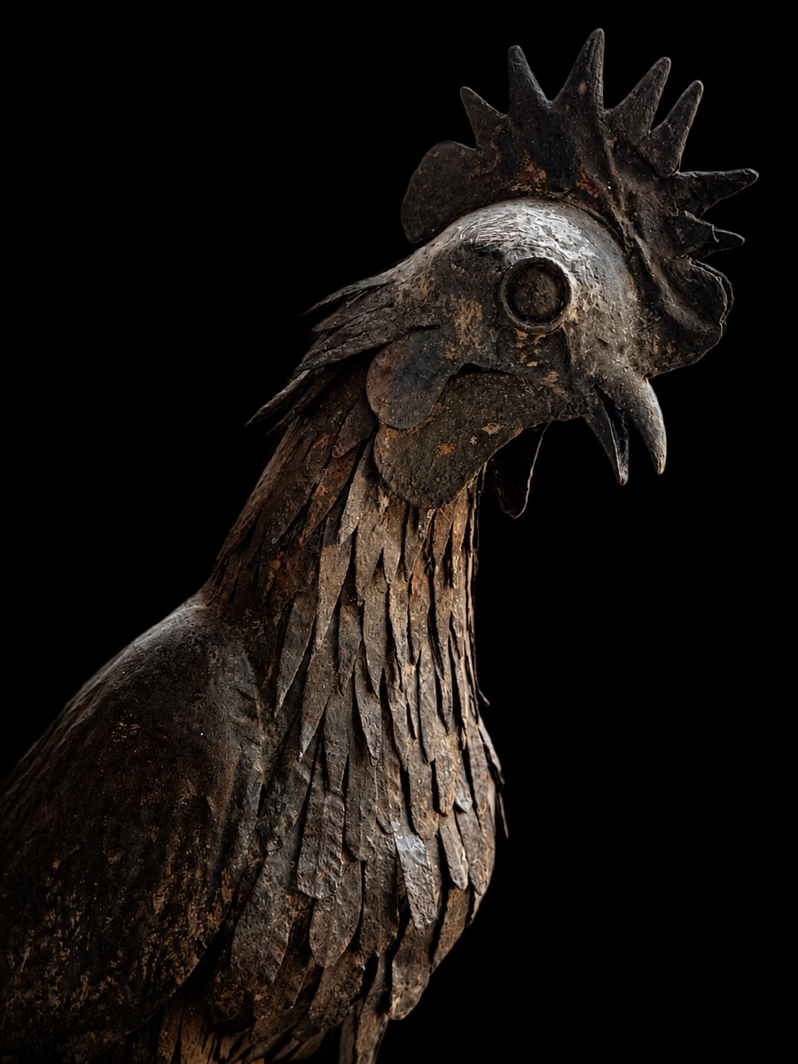 Repoussé Iron Church Rooster -photo-3