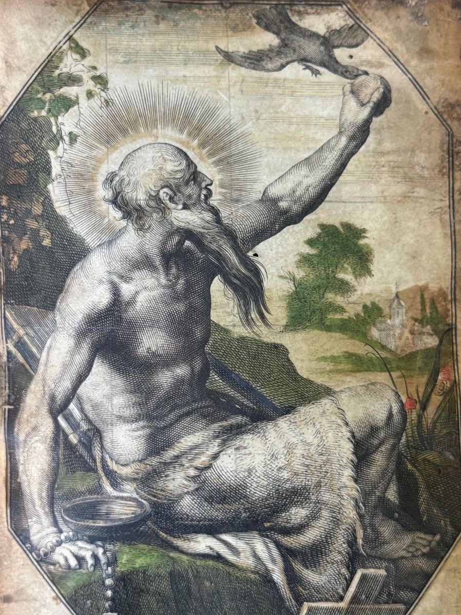 A Devotional Image Depicting Saint Paul The First Hermit