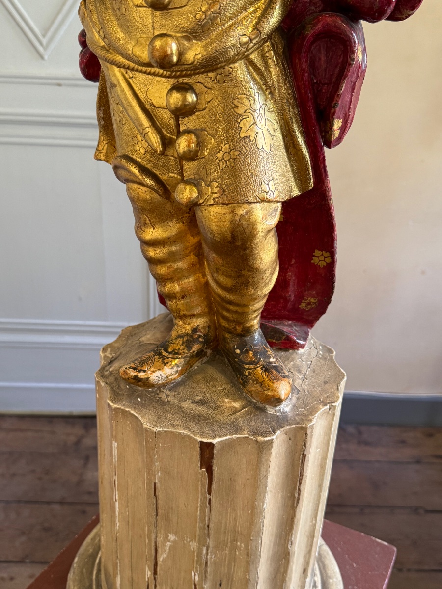 Pair Of Polychrome And Gilded Wooden Statues – Louis XIV Period, Circa 1700-photo-3
