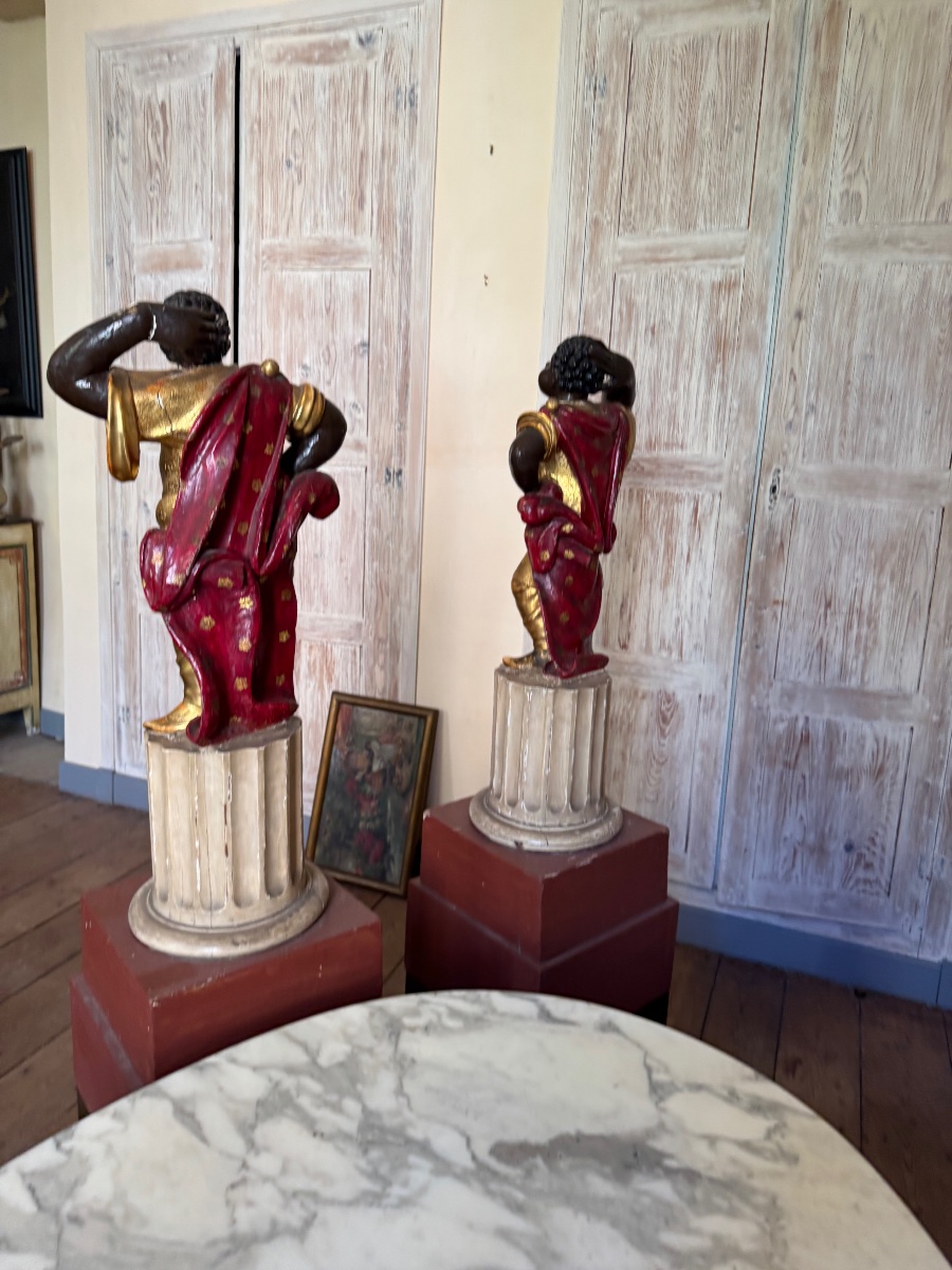 Pair Of Polychrome And Gilded Wooden Statues – Louis XIV Period, Circa 1700-photo-7