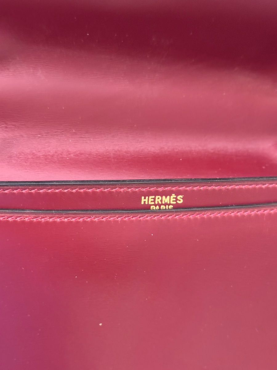 Hermès Paris – Burgundy Box Briefcase With Original Box-photo-1