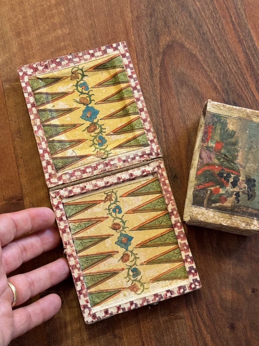 Coffret à jeux de voyage à volets articulés. XVIII ème Siècle -photo-3