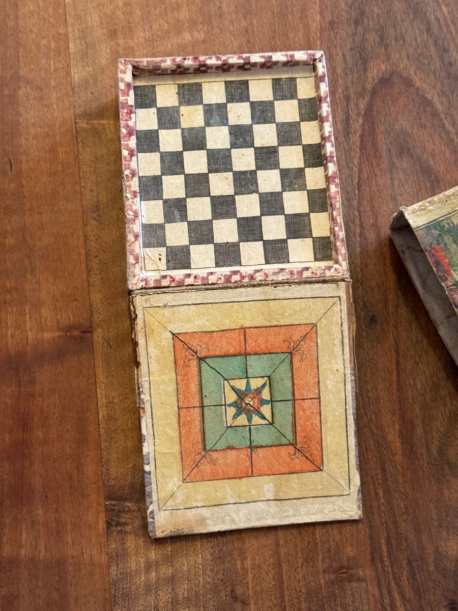 Coffret à jeux de voyage à volets articulés. XVIII ème Siècle -photo-4