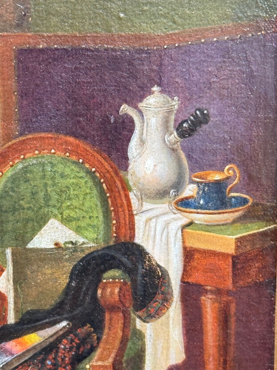 Portrait d'une jeune femme au chat, d'après Marguerite Gérard -photo-4