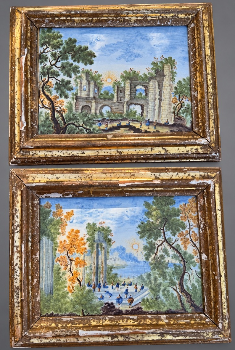 Pair Of Majolica Plates From Castelli