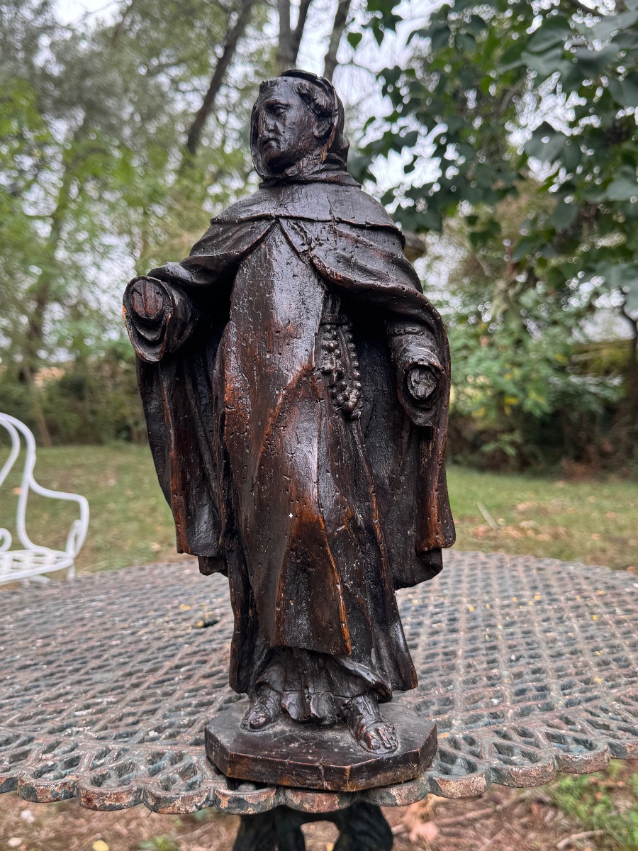 Wooden Sculpture Of A Monk – Northern France – 17th Century-photo-1