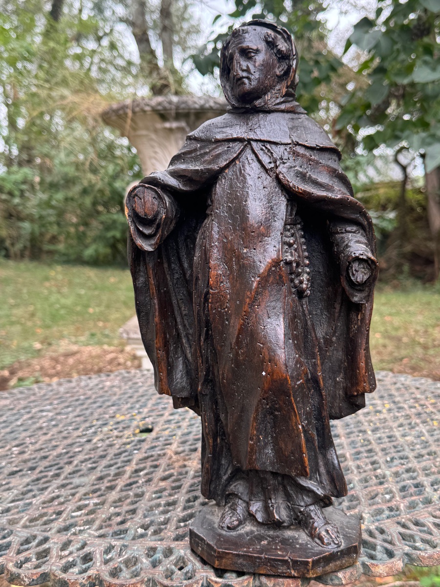 Wooden Sculpture Of A Monk – Northern France – 17th Century-photo-5