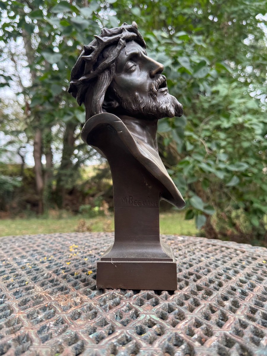 Ecce Homo, buste du Christ à la couronne d’épines – Bronze-photo-2