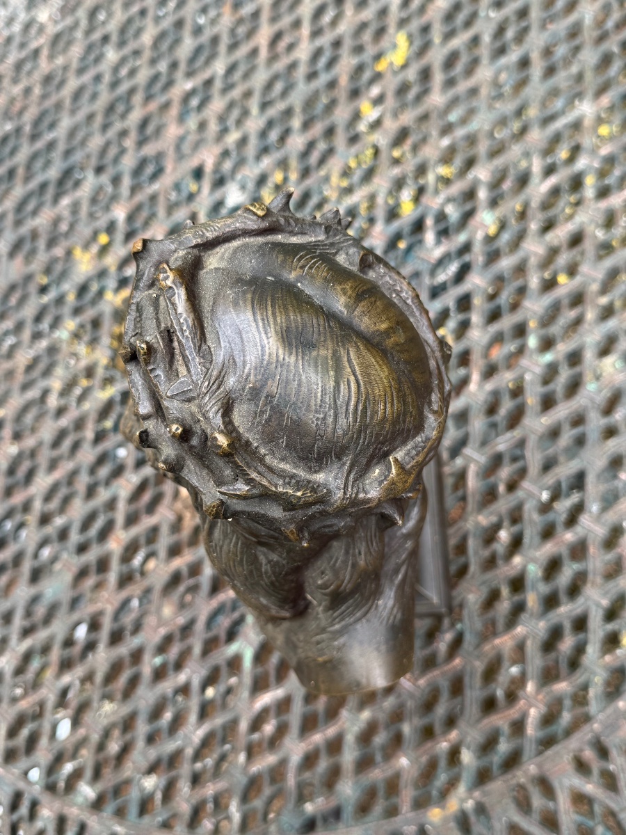 Ecce Homo, buste du Christ à la couronne d’épines – Bronze-photo-6