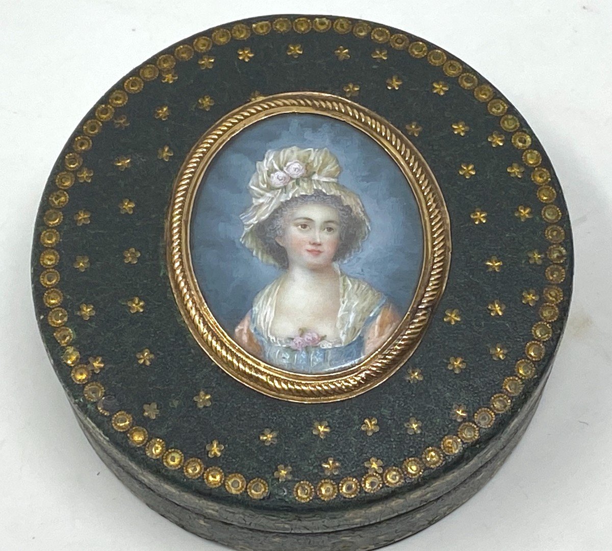 François Dumont 1751 - 1831 & Portrait Jeune Femme Miniature & Boîte Vernis Martin-photo-3