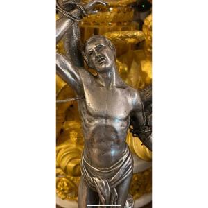 Statuette Figuring Saint Sebastian In Silver