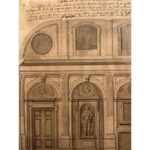 Jean Marot (paris 1619 - 1679) Two Architectural Drawings Circa 1670