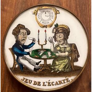 Boîte à système en carton et fixé sous verre « Jeu de l’Écarté »