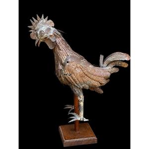 Coq de clocher en fer repoussé
