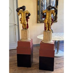 Pair Of Polychrome And Gilded Wooden Statues – Louis XIV Period, Circa 1700