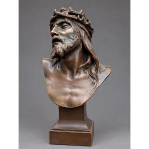 Ecce Homo, Bust Of Christ With A Crown Of Thorns – Bronze