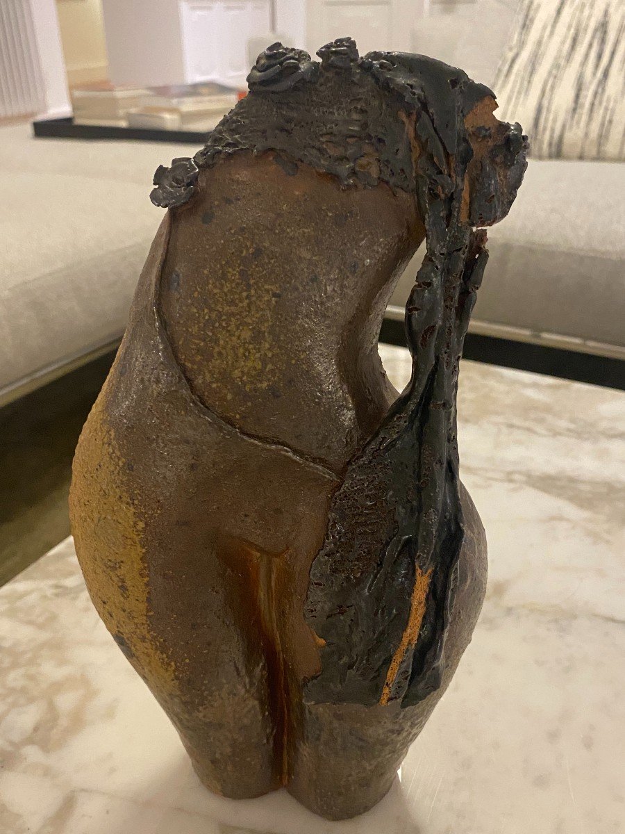 Jeanne Grandpierre (1942-2019) “nude Callipyge” Glazed Stoneware-photo-2