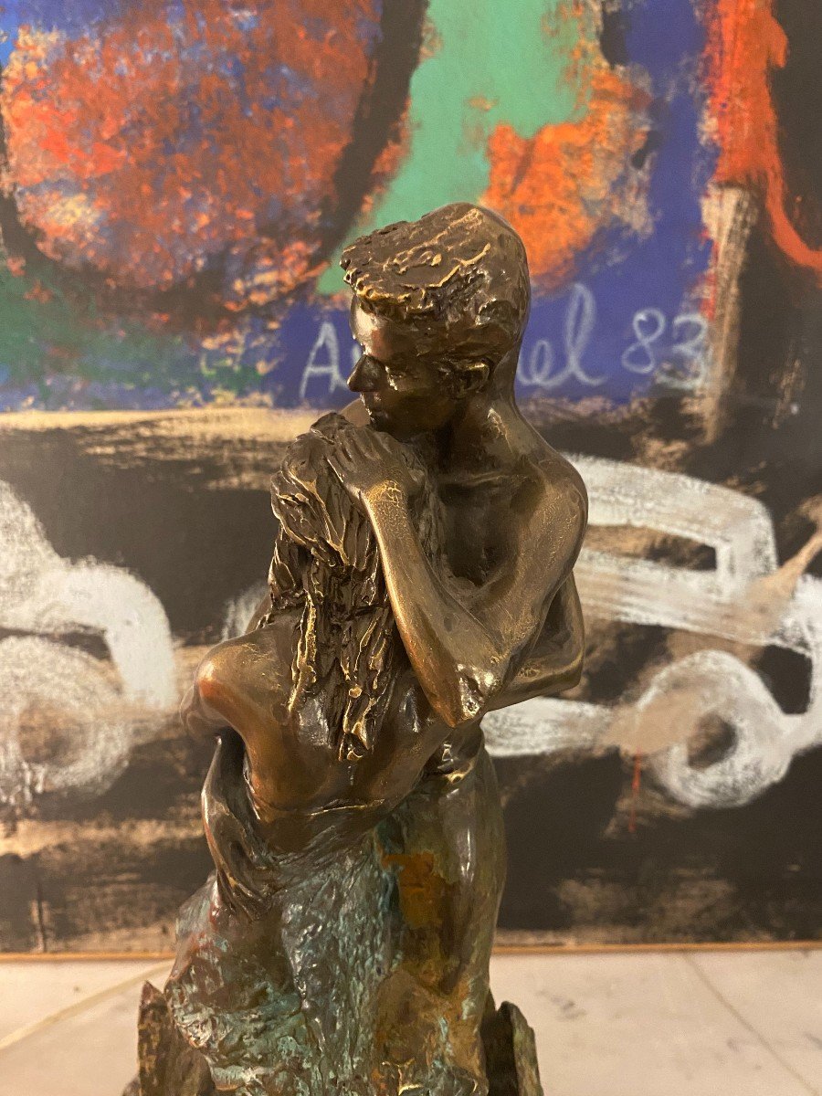Paor André Made In Spain Contemporary School “couple Enlaced” Sculpture Foot Metal And Bronze-photo-1