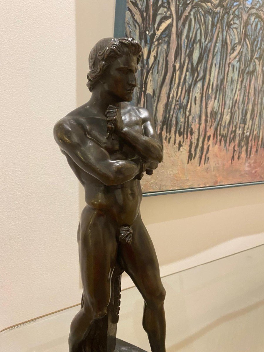 Denis Foyatier (1793-1863) “spartacus” 1832 Bronze Sculpture With Nuanced Brown Patina Matt-photo-1