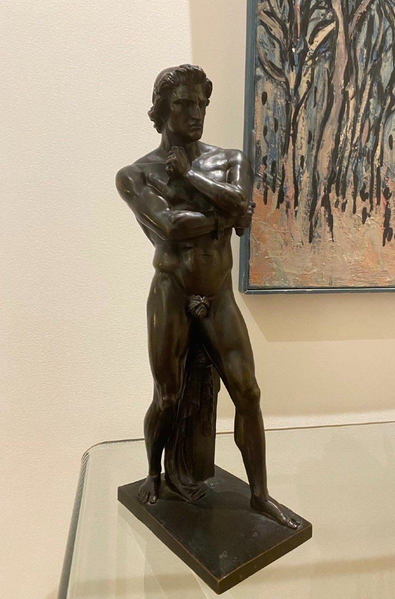 Denis Foyatier (1793-1863) “spartacus” 1832 Bronze Sculpture With Nuanced Brown Patina Matt
