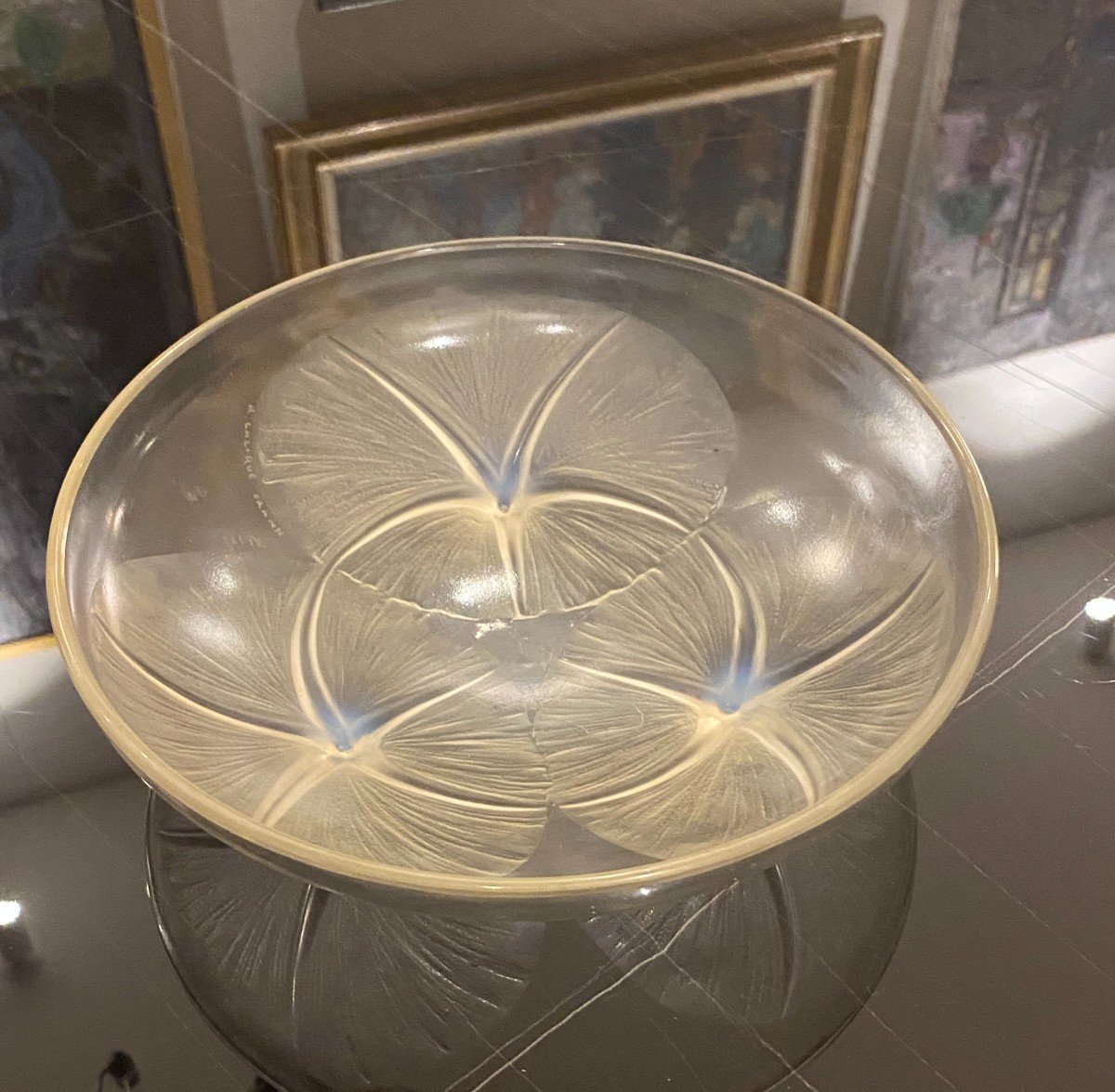 René Lalique “volubilis” Cup In Molded Pressed Glass, Signed R. Lalique France-photo-2