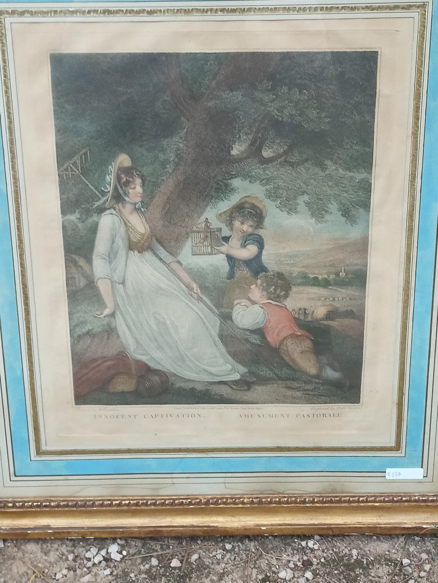 Epreuve à L Eau Forte Et Au Burin Sur Verge De L Innocent Captivation D Après Singleton. 1801-photo-2