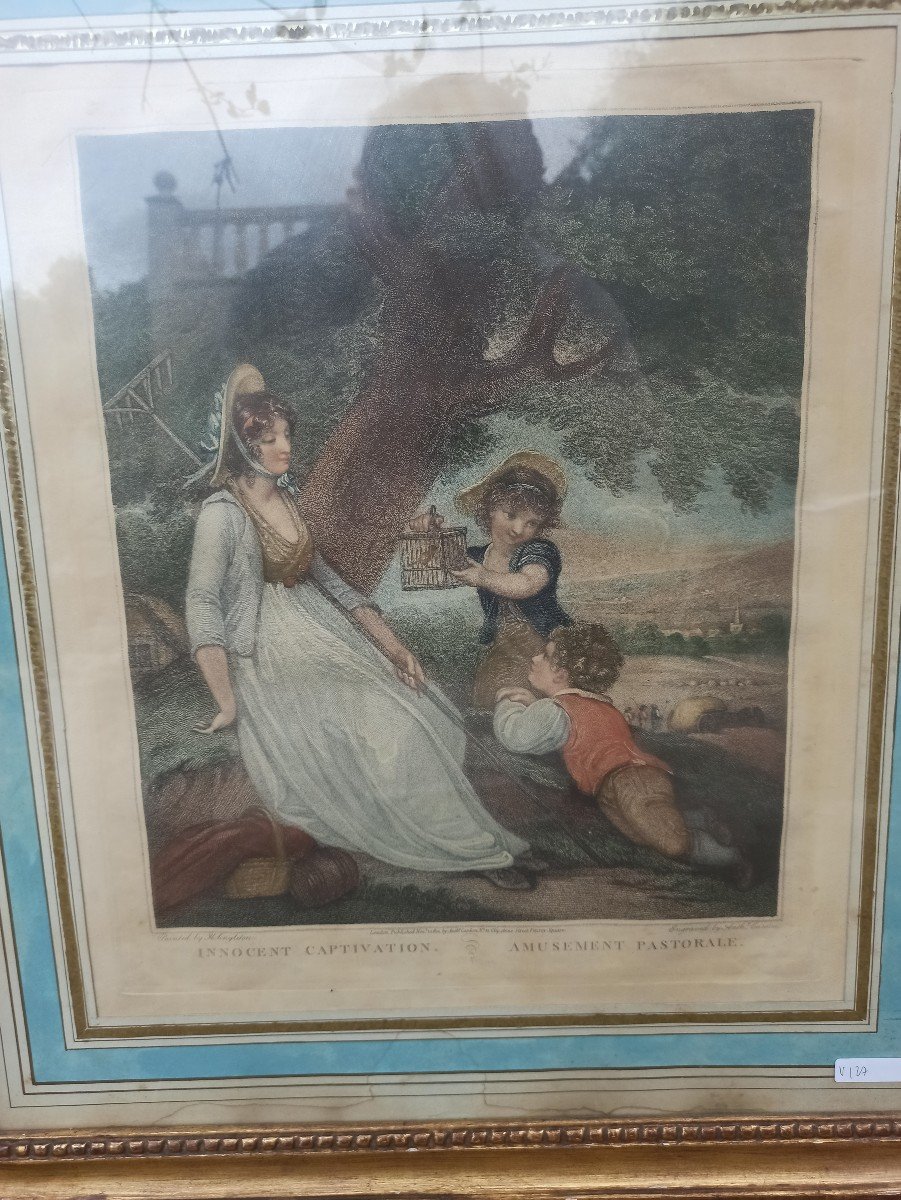 Etching And Burin Proof On Rod Of The Innocent Captivation D After Singleton.around 1801-photo-4