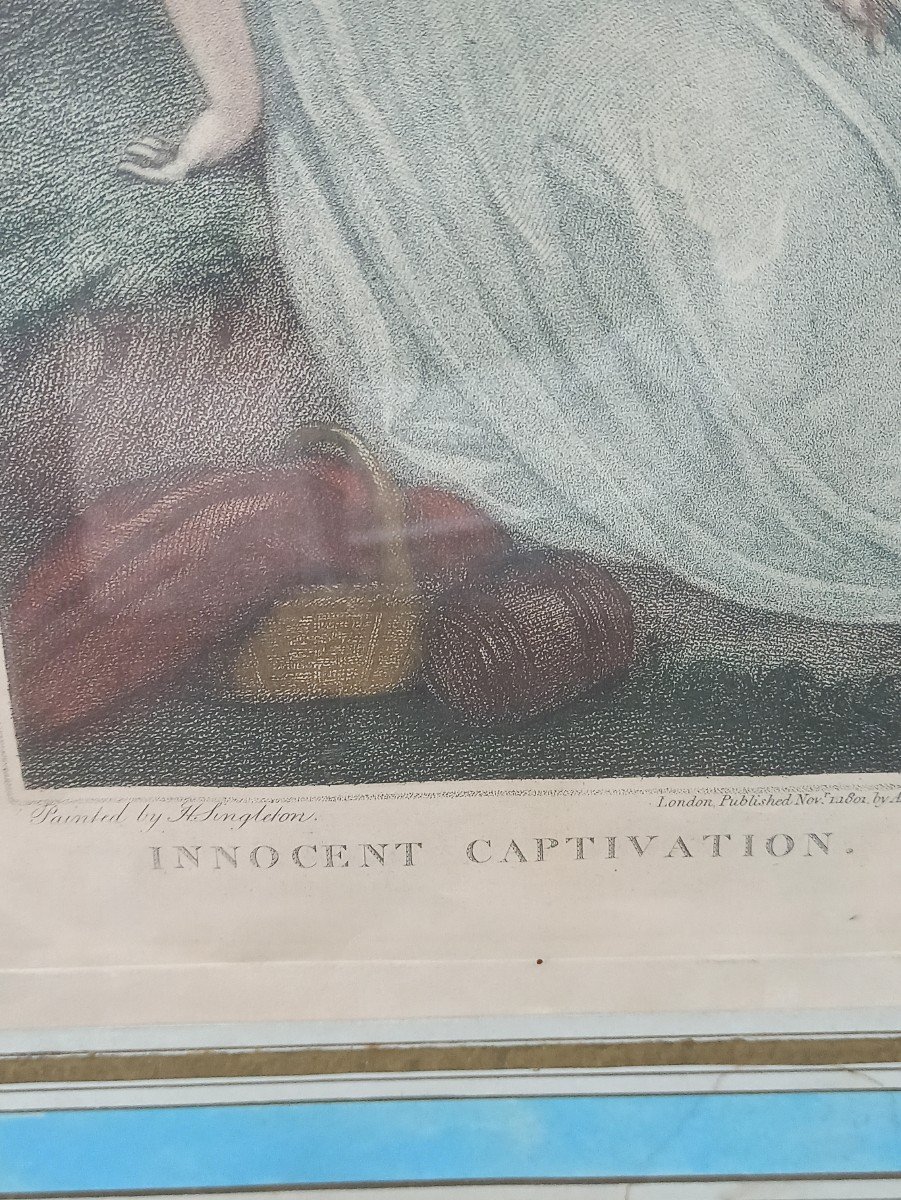 Epreuve à L Eau Forte Et Au Burin Sur Verge De L Innocent Captivation D Après Singleton. 1801-photo-2