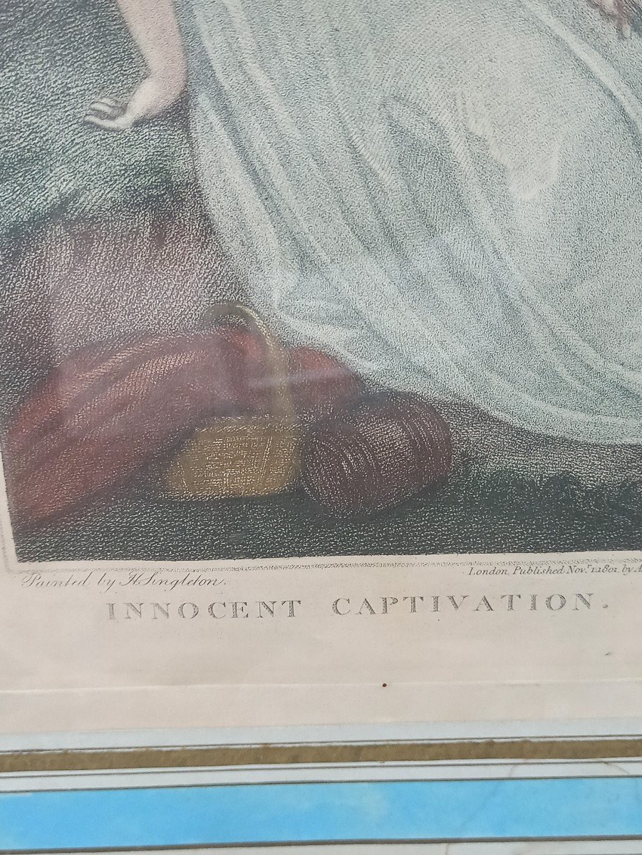 Etching And Burin Proof On Rod Of The Innocent Captivation D After Singleton.around 1801-photo-2