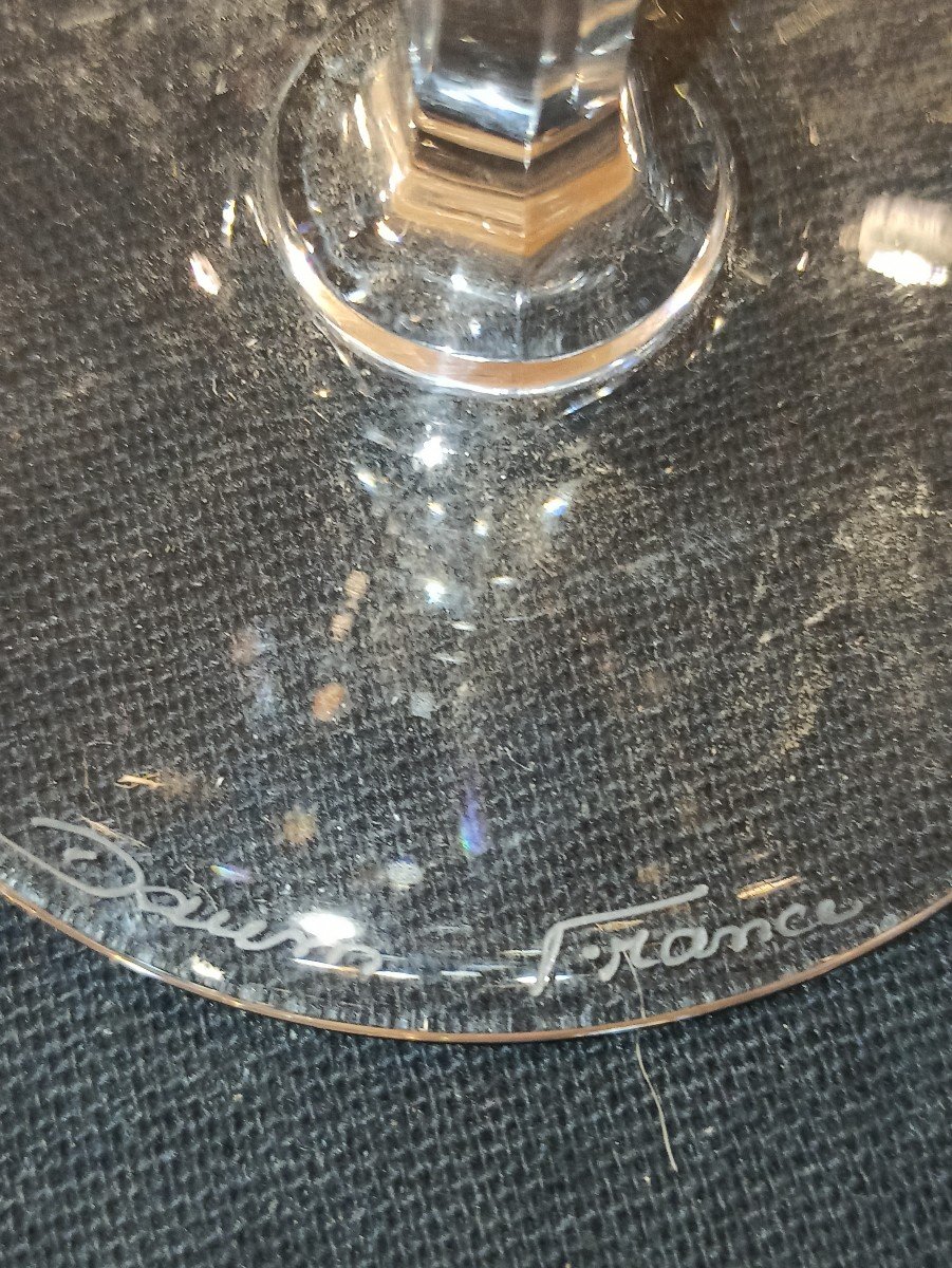 Partie De Service De Verres En Cristal Taille De Daum Modèle Gange Vers 1950-photo-1