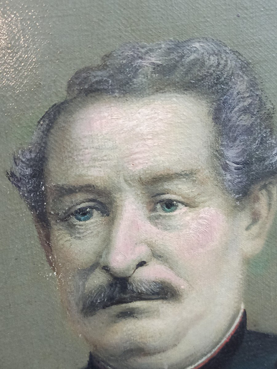 Portrait à L Huile Du Colonel  Suisse Herteinstein Par L Artiste F. Mittal Circa 1888-photo-1