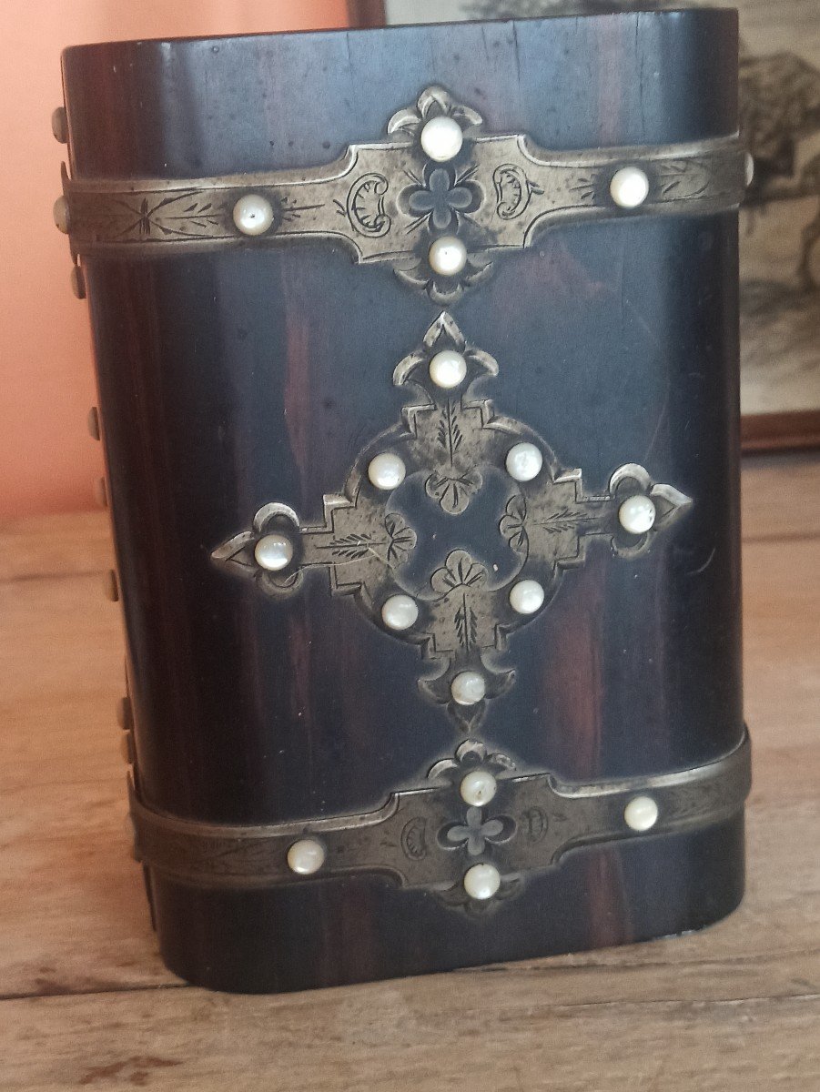 Boite à Bijoux En Bois Précieux Et Métal, Fin Du XIXe-photo-4