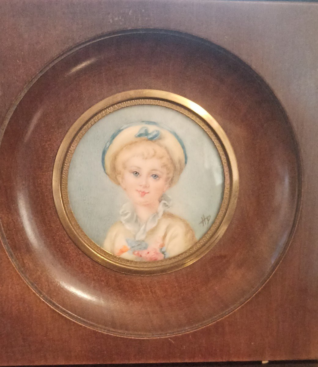 Portrait Of Child Painted In Miniature Circa 1880-photo-3