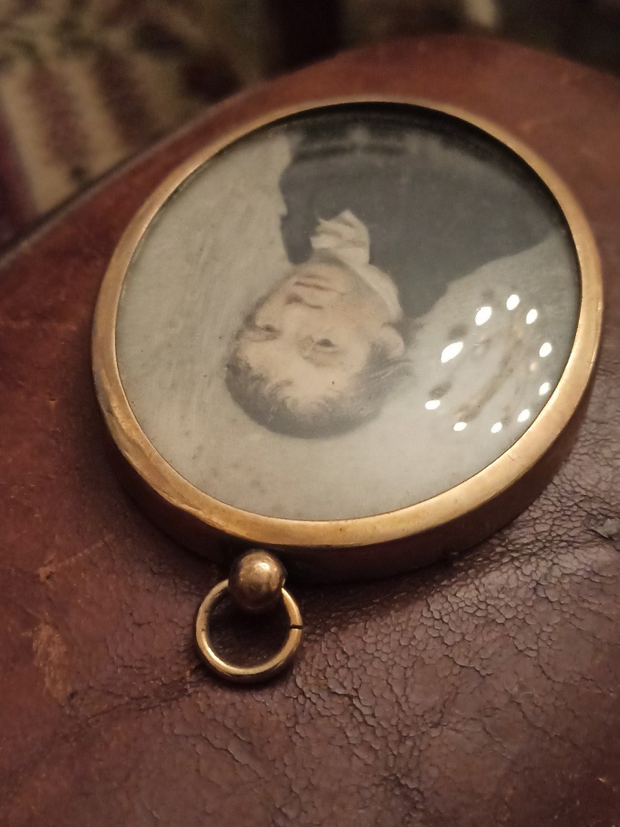 Painted Miniature Of A Portrait Of A Man, Romantic Period-photo-2