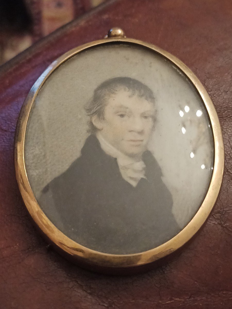 Painted Miniature Of A Portrait Of A Man, Romantic Period