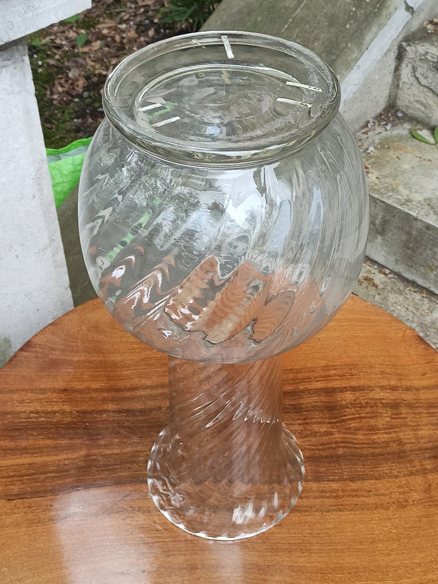 Important Torso Rib Vase In Glass Attributed To The Legras Manufacture Late 19th Century-photo-3