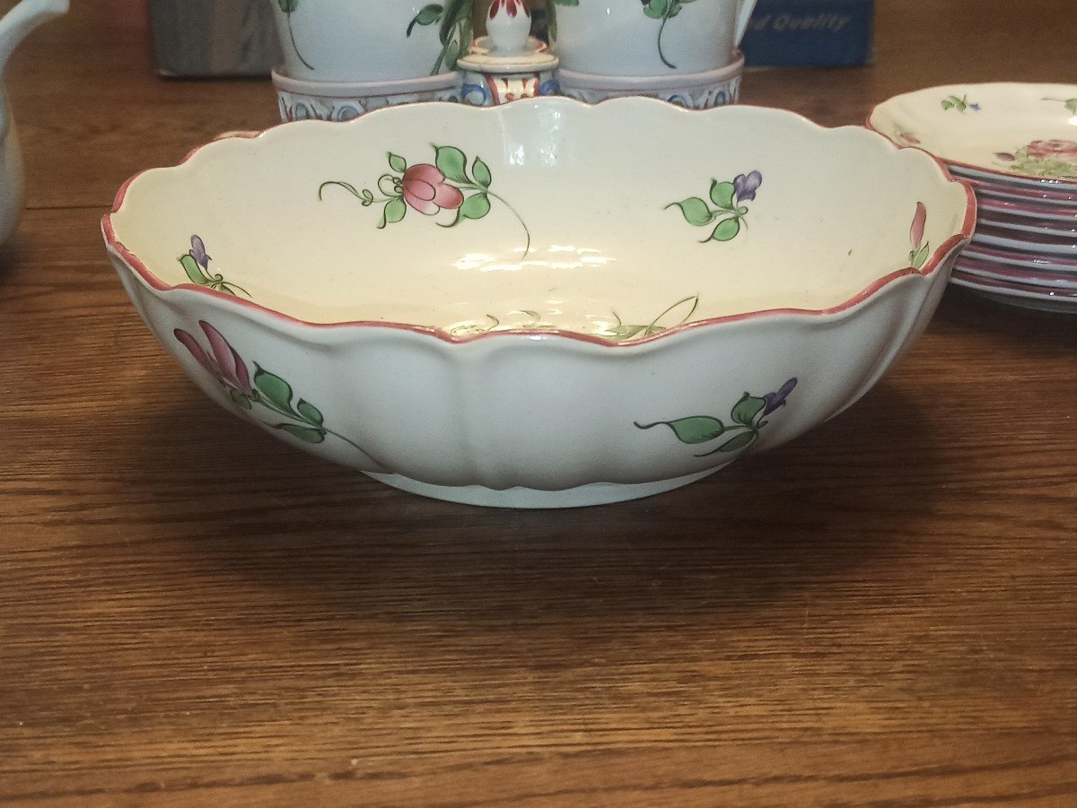 Saladier De Taille Moyenne En Faience De Lunéville Modèle Réverbère Fin XIXe-photo-1