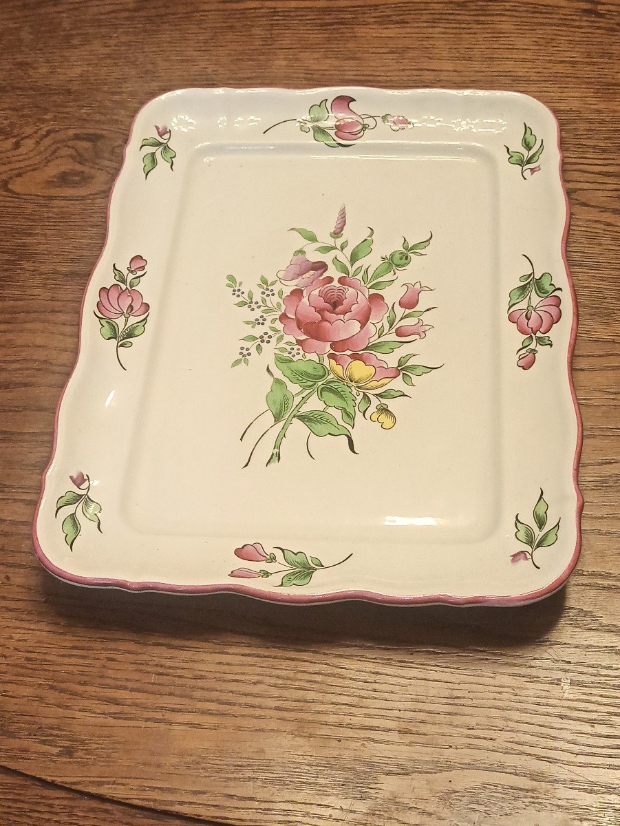 Rectangular Tray In Lunéville Earthenware Model Streetlight