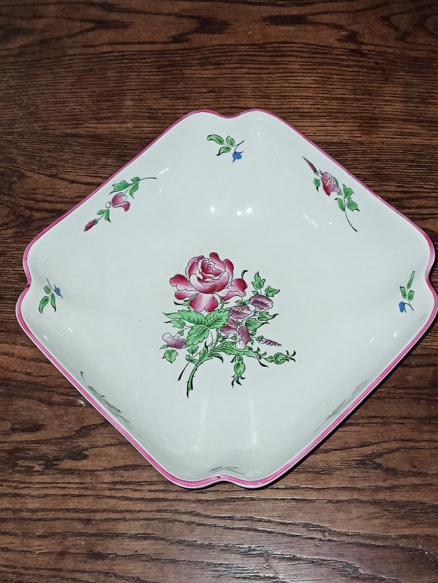 Square Salad Bowl In Lunéville Earthenware Model Reverbere-photo-4