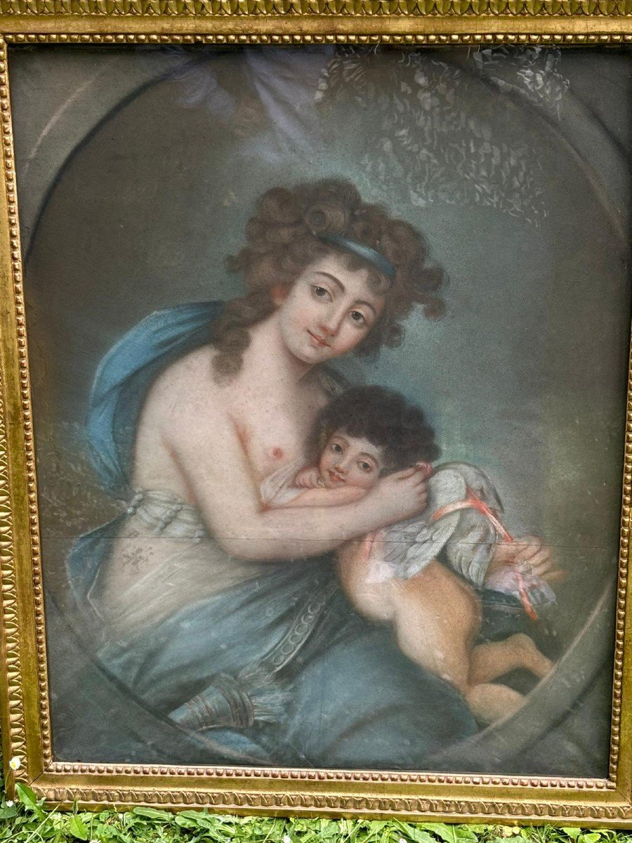 Pastel Venus Et L Amour époque Louis XVI-photo-3