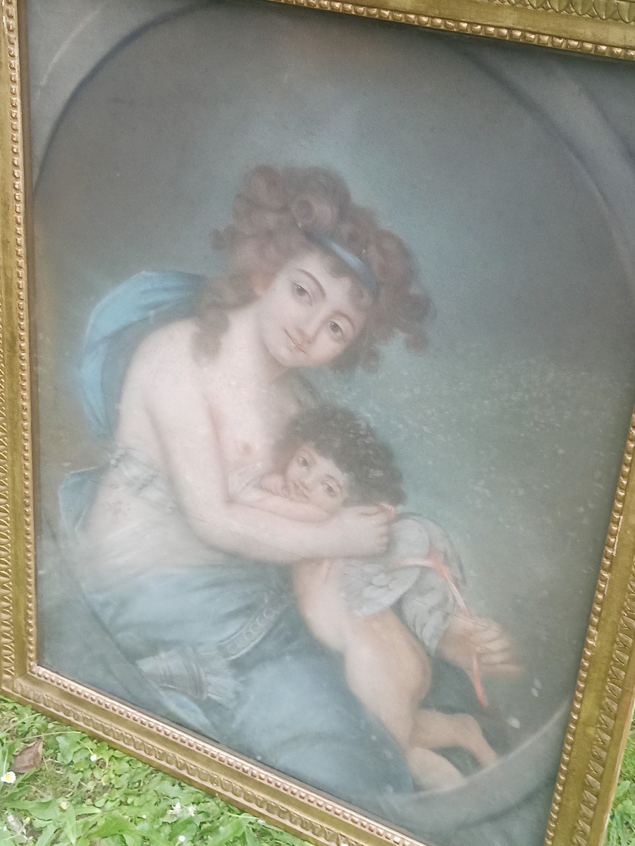 Pastel Venus Et L Amour époque Louis XVI-photo-4