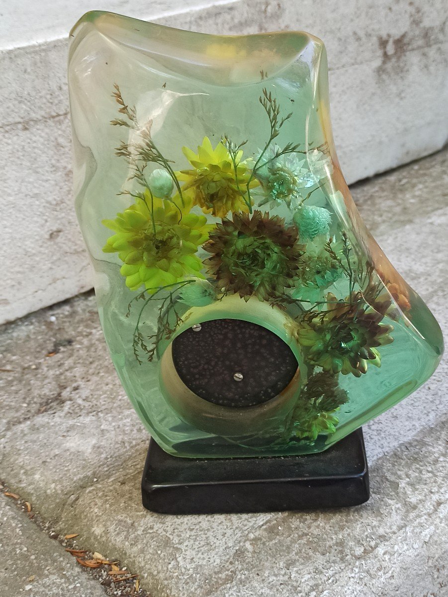 Barometer Decorated With An Inclusion Of Flowers Circa 1960-photo-2
