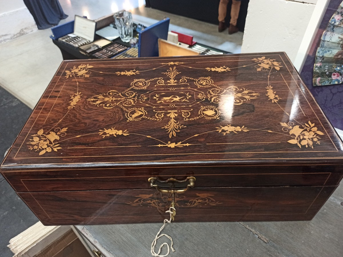 Coffret A Bijoux En Marqueterie D Epoque 1830