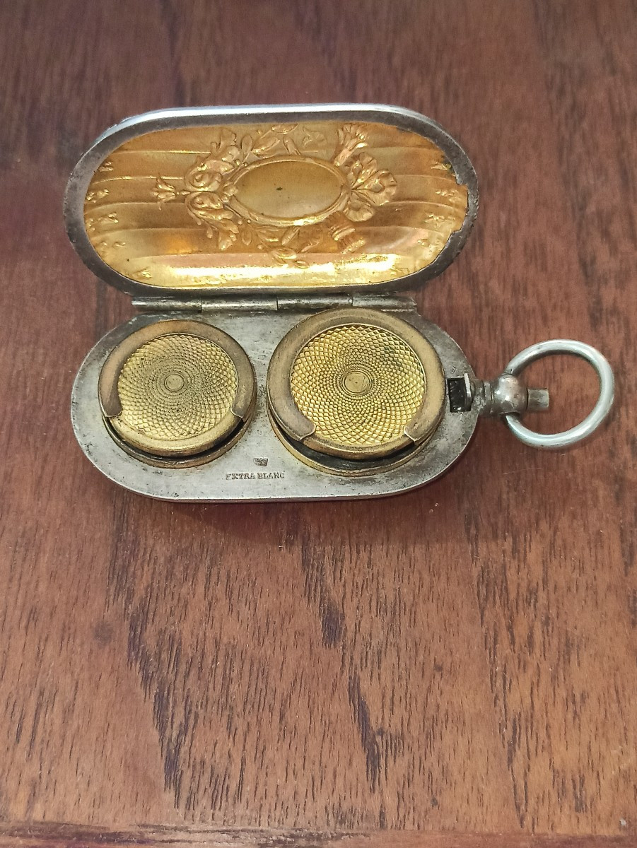 Porte Louis En Métal Argenté Fin XIXe-photo-2