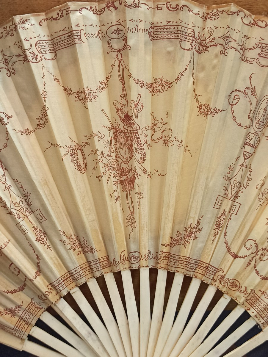 Silk Fan Decorated With Gallant Scenes, Signed Duvelleroy-photo-4