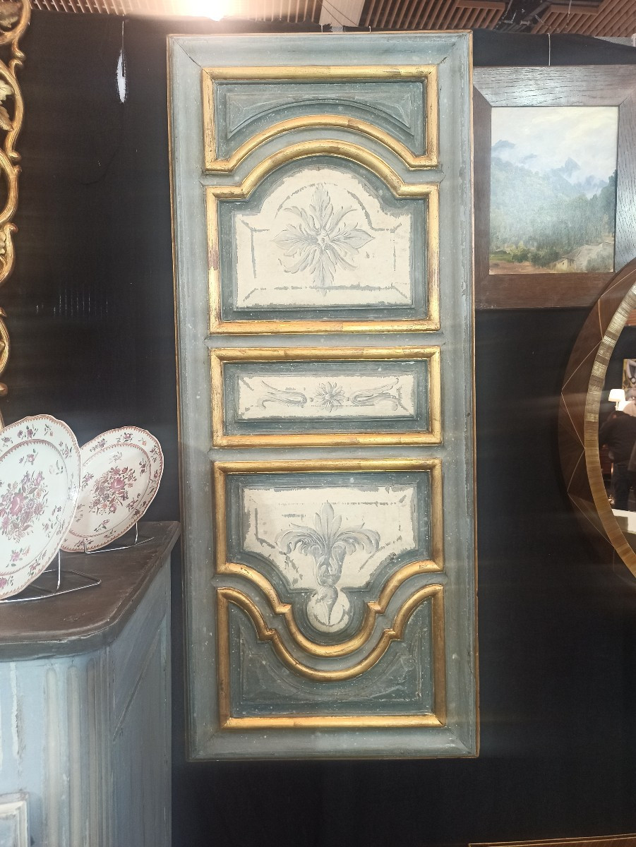 Paire de panneaux  de boiserie peints d époque XVIIIe-photo-3