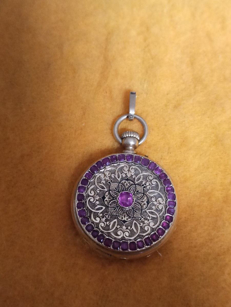 Montre à gousset en or et rubis signée Fontana Palais royal-photo-1