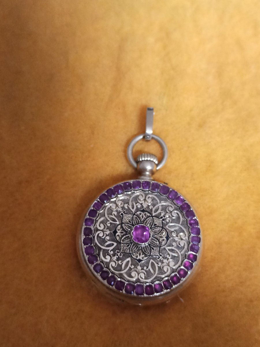 Montre à gousset en or et rubis signée Fontana Palais royal-photo-2