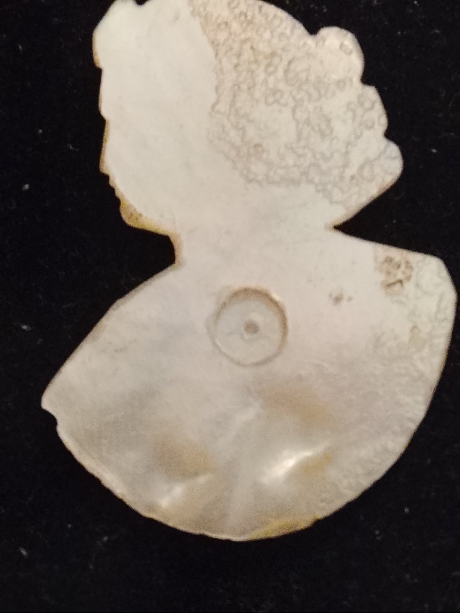 Important Antique Mother-of-pearl Cameo Profile Of A Woman, Meru Work Circa 1830-photo-3