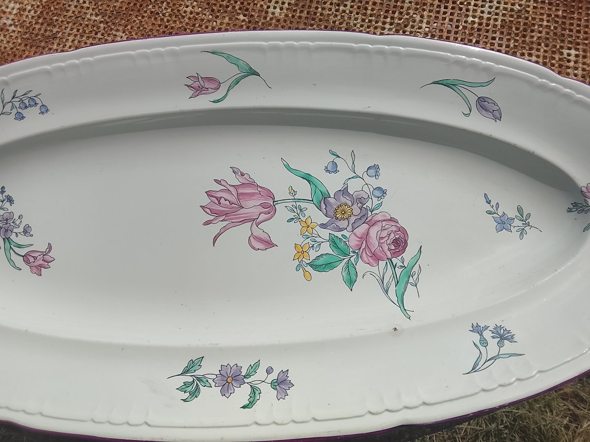 Vieillard Strasbourg-style Earthenware Fish Platter-photo-3